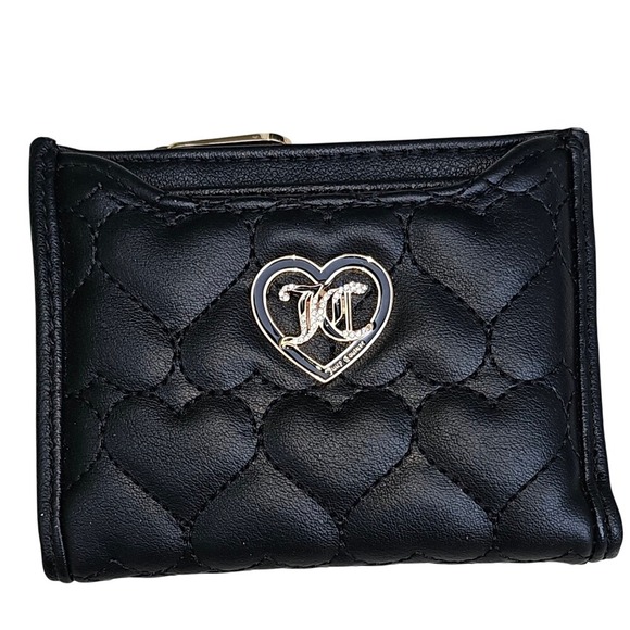 Juicy Couture Vegan Quilted Heart Bifold Wallet with removeable card case - Picture 2 of 15
